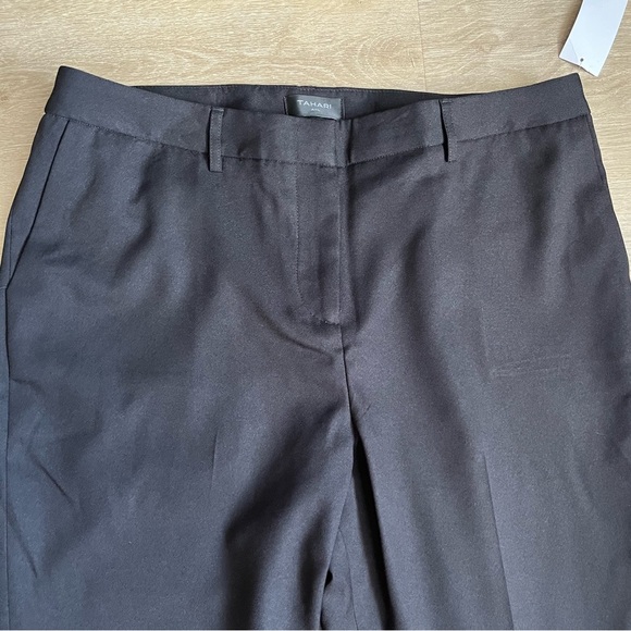 NWT TAHARI ASL Ponte Front Seamed Pants SZ 14 Black - Picture 2 of 7